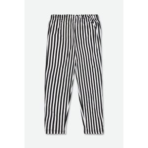 White And Black Lining Women's Cozy Printed Cotton Pajama For Comfortable Nightwear
