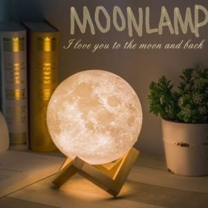 3D Magical Moon LED Night Light Desk Lamp USB Rechargeable 3 Light Colors For Home Decoration