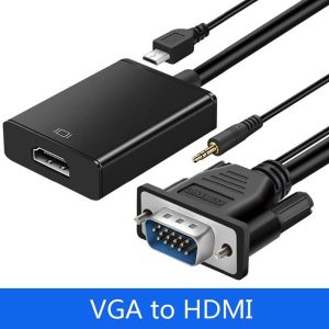 Full HD 1080P VGA To HDMI Video Converter With 3.5mm Audio Cable