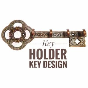 Metal Key Shape 4 Hooks Key Holder
