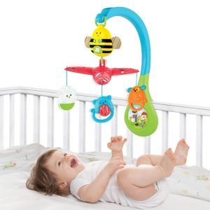 3-In-1 Busy Bee Rotating Musical Mobile With Fun Animal Friends Cot Toy