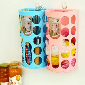 2pcs Household Garbage Bags Storage Box Plastic Bag Holder Organizer Wall Mounted