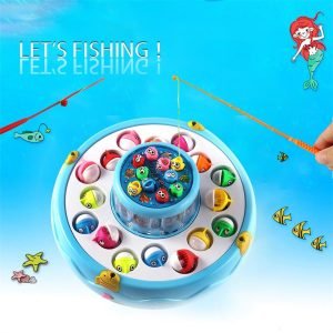 26pcs/Set Fishing Toy Electric Educational Rotating Magnetic Magnet Fish Fishing For Kid Children Game