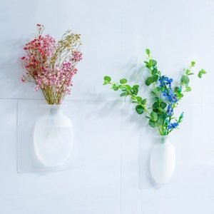 Sticky Vase Wall Mounted Plant Holder Decorative Flower Display Vase Wall Decor