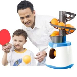 Table Tennis Ball Machine Portable Automatic Launcher Robot For Kids With 10 Balls