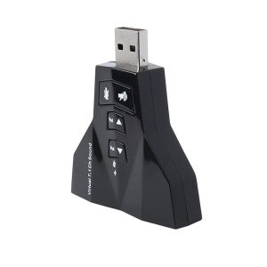 Virtual 7.1 Double USB Microphone And Headset Channel Sound Adapter