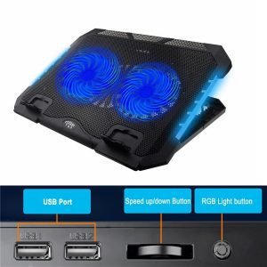 S900 Adjustable Height RGB Laptop Cooling Pad Stand With Dual USB Ports