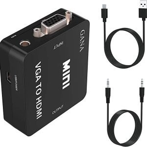 Mini VGA To HDMI Audio Video Converter Adapter Box With USB Cable And 3.5mm Audio Port Cable Support HDTV For PC Laptop