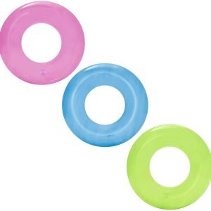 3 Pieces See-Through Tire Tube Clear Inflatable Floating Swimming Ring