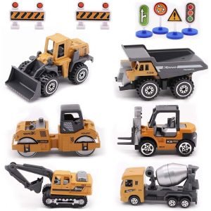 3pcs Alloy Set Engineering Vehicle Excavator Forklift Model Cars Dinky Set