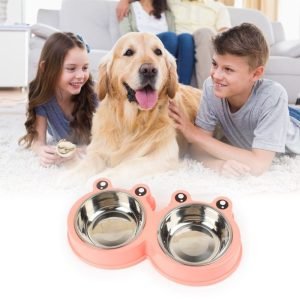Frog Designed High Quality Resin Stainless Steel Pet Bowl