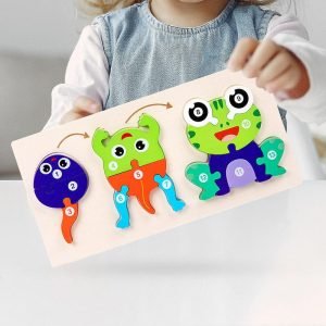 Early Learning Preschool Educational Game Life Cycle Wooden Jigsaw Puzzle Set Toy for Kids