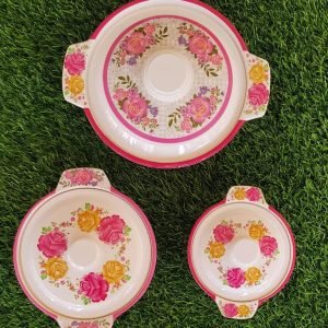 Set Of 3 Pieces Crockery Bowls Set Home Kitchen Glazed Melamine High Quality