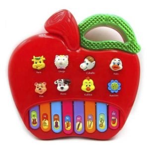 Apple Piano Learning Machine 3D Press Button Fruit Music Light Kids Play Set Simulation Toy