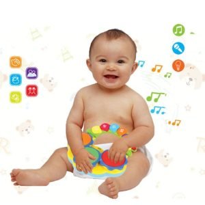 Baby Hand drum infant Rattle Handbell Musical Toy Toddler Hand-held grasping toy