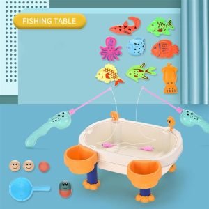 Magnetic Fishing Double Parent-Child Interactive Fishing Table Play House Bathing Water Fishing Toy