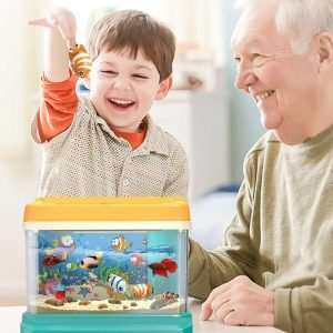 Electric Water Circulation Fish Tank Set Music Light Aquarium Parent-Child Interactive Fishing Toy Game