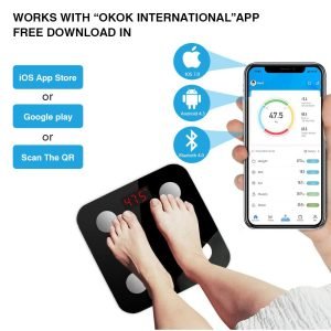Electron Digital Scale LCD Display Smart Bluetooth BMI Weight Composition Analyzer With Tempered Glass