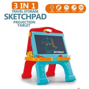3 In 1 Drawing Projector Tablet Plastic Black Board Chalk White Board Erasable Painting Board Set Kids