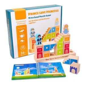 Wooden Building Blocks Toy Prince Save The Princess Interactive Game For Kids 3d Blocks