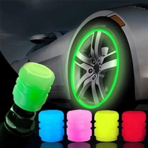 pack of 2 Luminous Valve Caps Fluorescent  Night Glowing Car Motorcycle Bicycle Wheel Styling Tyre