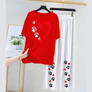 Women Printed Night Wear With Bamboo Pajama