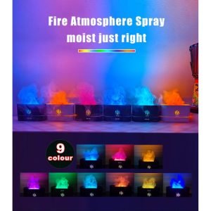 3D LED Simulation Night Light Ultra Silent Air Humidifier With Auto Shutoff Function