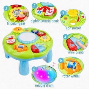 Baby Music Learning Table Multi-Functional Table For Toddlers With Colorful Light Sound Early Educational Toy