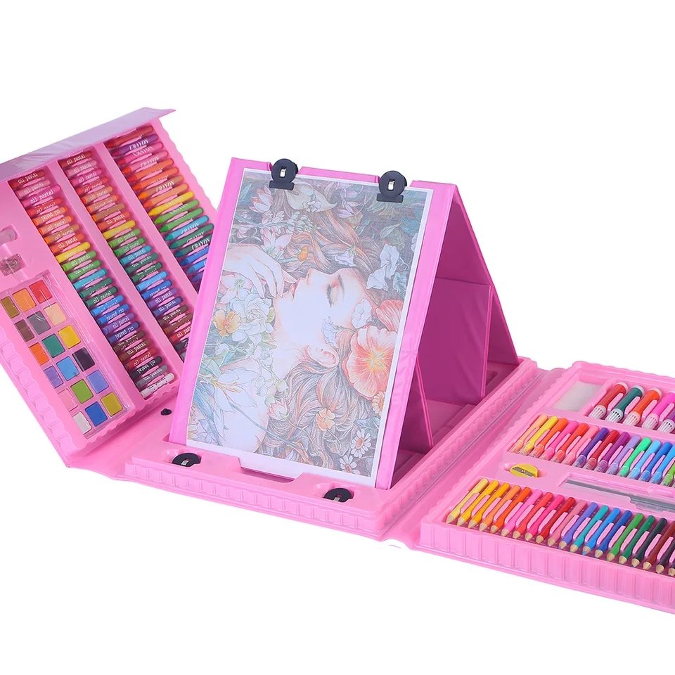 Mini Drawing Kit Kid Drawing Art Set 208Piece Portable Art Set Painting And Drawing Kit ...