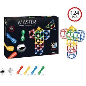 124Pcs Master 3D Stimulating Magnetic Building Construction Sticks And Balls Set
