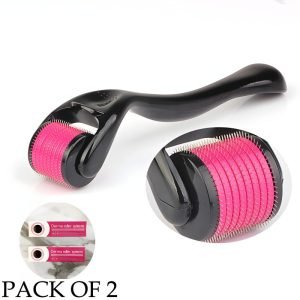 Pack Of 2 - 0.5mm Multi-Function Microneedle Derma Roller Facial Arm Neck Massage Skin Care Tools