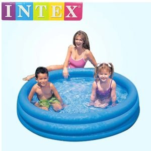 Intex 58426 Crystal Blue Portable Kids Outdoor 3 Ring Inflatable Swimming Pool 58 X 13 Inch