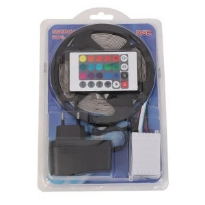 RGB LED Strip 5 meter Top Quality With Remote And 12V Power Supply
