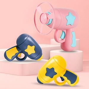 Toy Flying Disc with 1 Launcher and 5 Random Color Discs for Kids