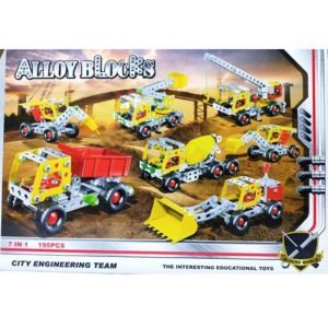 7 In 1 Alloy Blocks Construction Vehicle Engineering Car Model Building Blocks Set For Kids