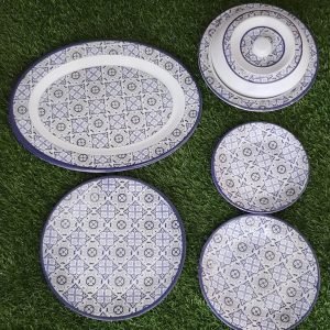 Set Of Six Glazed Melamine Home Kitchen High Quality Dinner Set