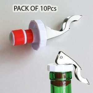 Pack Of 10 Pcs Multi-Function Stainless Bottle Opener Silicone Stopper Beer Opener Bar Tool