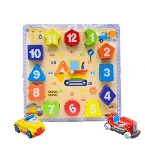 Colorful Digital 12 Movable Blocks Non-Toxic Wooden Clock Toy for Kids