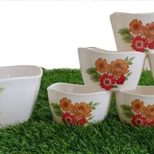 Set Of Seven Pieces Crockery Custard Bowls Set Home Kitchen Glazed Melamine High Quality