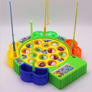 Kids Fishing Toys Electric Rotating Fishing Play Game Musical Fish Plate Set