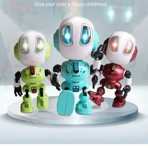 Smart Talking Robot Toys Touch-Sensitive Sound & Light Alloy Robot DIY Figure For Children