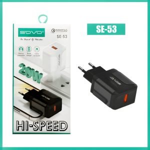 SOVO SE-53 Hi-Speed 20W Quick Charge High-Quality Adapter