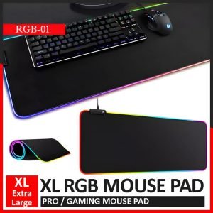 RGB-01 XL Size Soft Microfiber Surface Gaming Mousepad With 14-Color RGB Lighting
