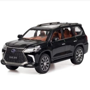 Lexus LX570 Alloy Pull Back Model Diecast Metal Vehicles with Sound Light & 6 Open Doors Car