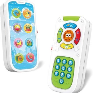 Baby Musical TV Remote Control And Smart Phone Toy With Light And Sounds Early Learning Toy