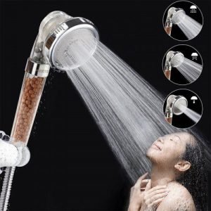 Shower Bath Head Adjustable Handheld Negative Ion Activated Ceramic Balls
