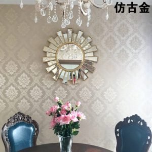European Modern Fireplace Decorative Mirror Round Wall Mounting Large Frame