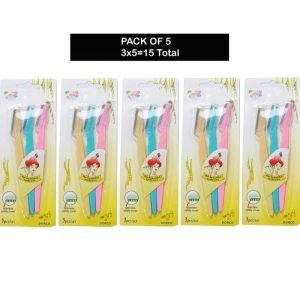 Set Of 5 Packs Each Containing 3 Portable Tinkle Eyebrow Trimmer Hair Remover Razors