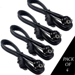 Pack Of 4 AC Copper Power Cable Power Extension Cord For PC Computer Monitor Printers