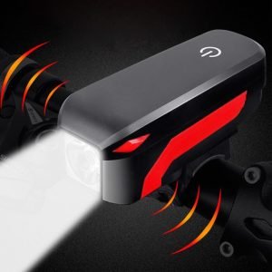 USB Rechargeable Cycling Riding Waterproof Touch Flashlight with Loud Horn